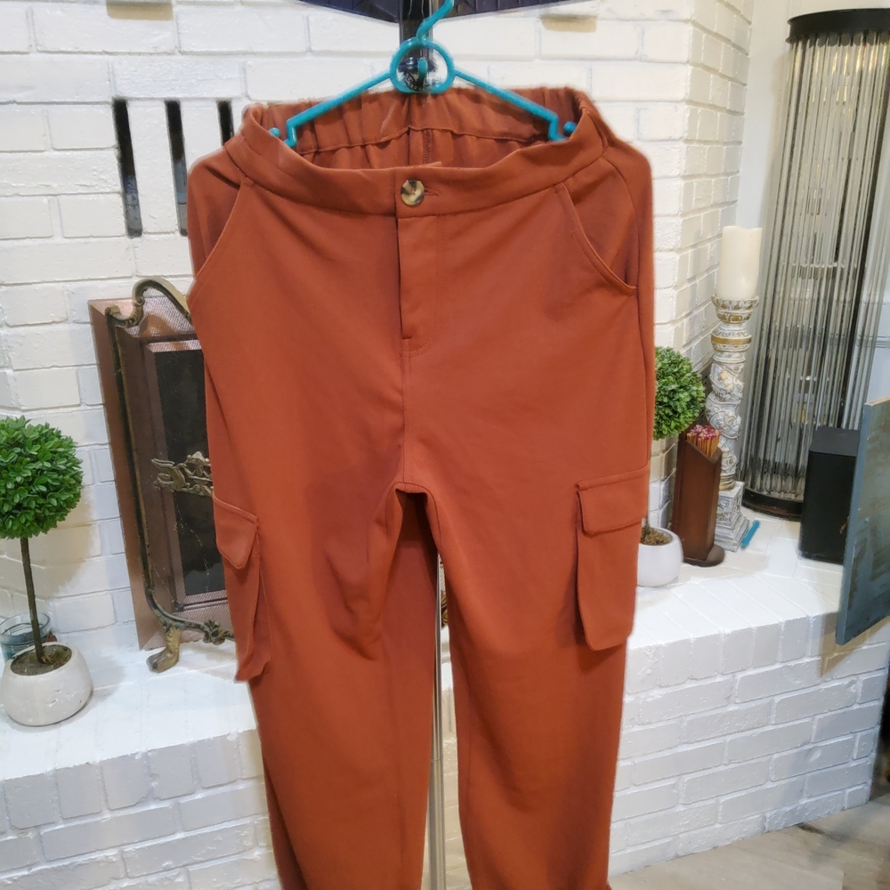 Womens Baggy Rust Cargo Pants